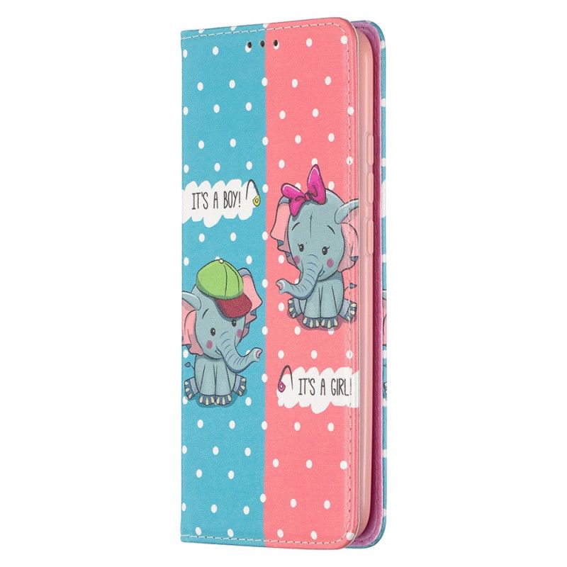 Folio-hoesje Xiaomi Redmi 9C Babyolifanten