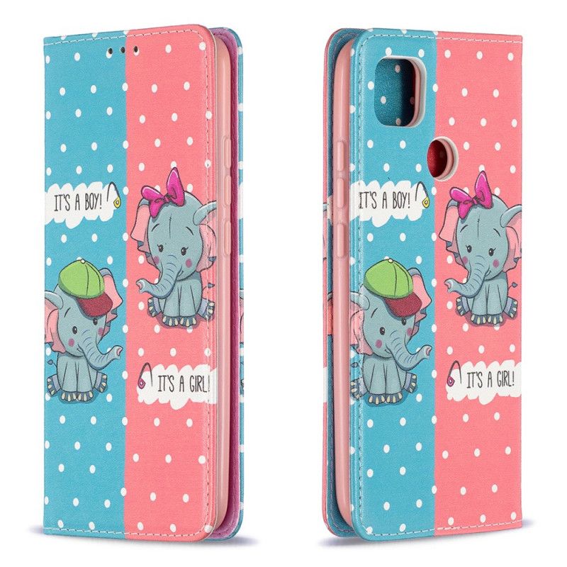 Folio-hoesje Xiaomi Redmi 9C Babyolifanten