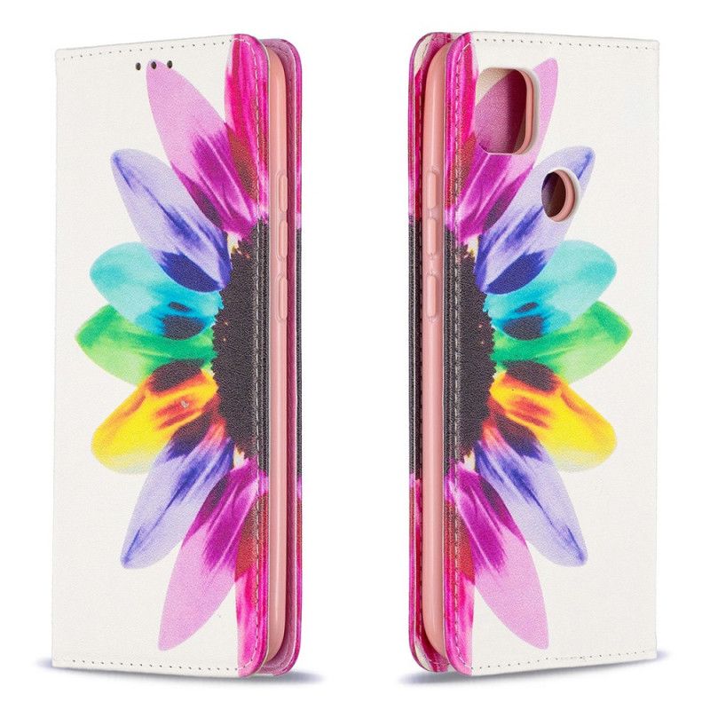 Folio-hoesje Xiaomi Redmi 9C Telefoonhoesje Aquarelbloem