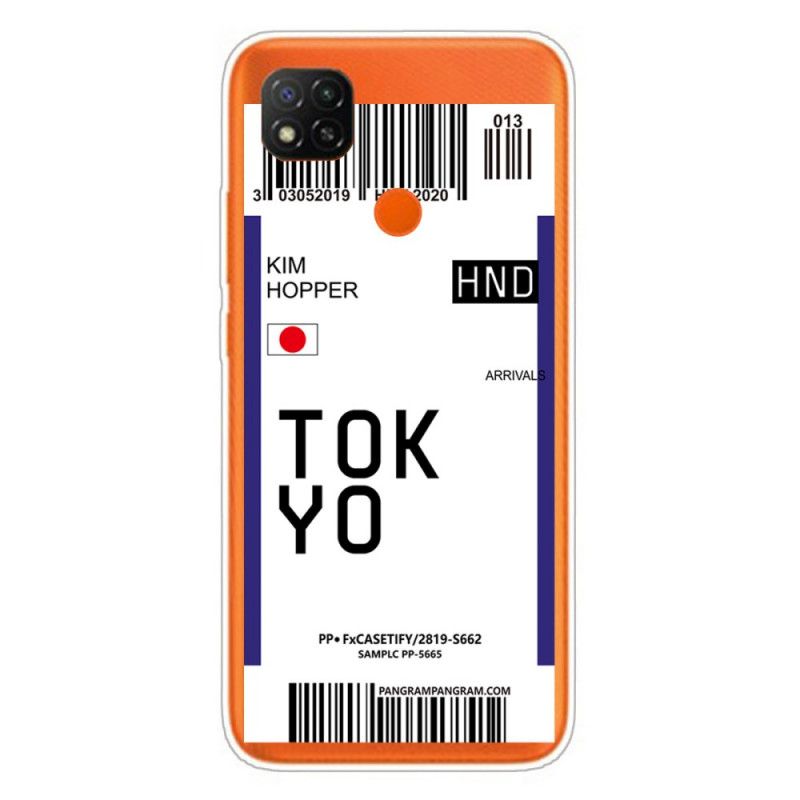 Hoesje voor Xiaomi Redmi 9C Marineblauw Donkerblauw Instapkaart Tokyo