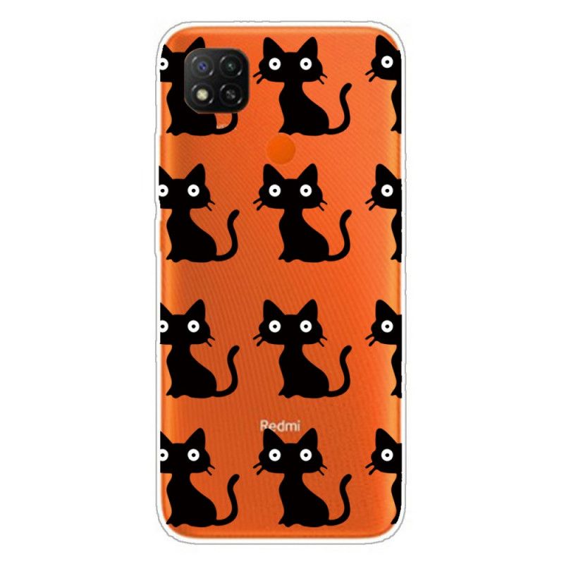 Hoesje voor Xiaomi Redmi 9C Meerdere Zwarte Katten