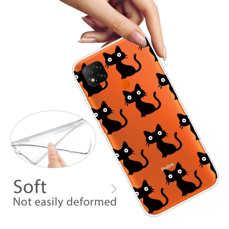 Hoesje voor Xiaomi Redmi 9C Meerdere Zwarte Katten