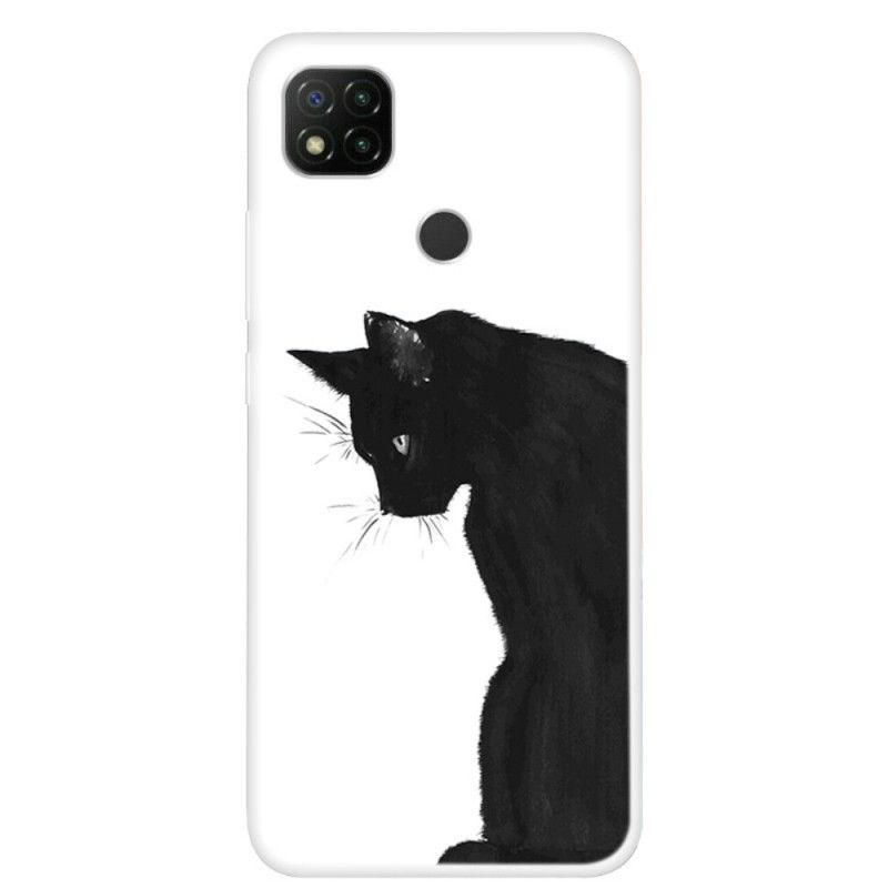 Hoesje voor Xiaomi Redmi 9C Peinzende Zwarte Kat