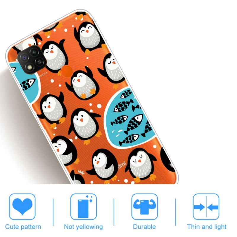 Hoesje voor Xiaomi Redmi 9C Pinguïns En Vissen