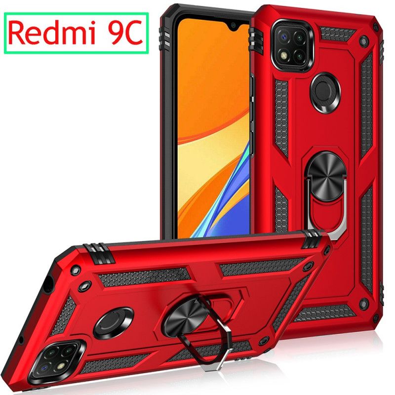 Hoesje voor Xiaomi Redmi 9C Rood Zwart Premium Ring