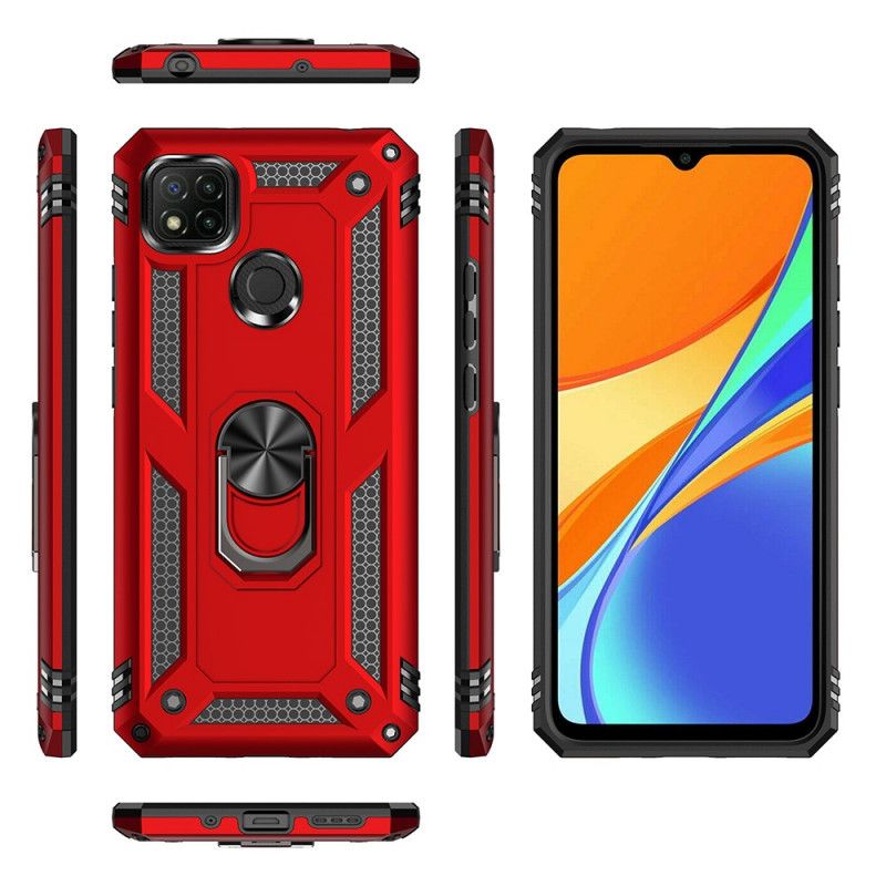 Hoesje voor Xiaomi Redmi 9C Rood Zwart Premium Ring