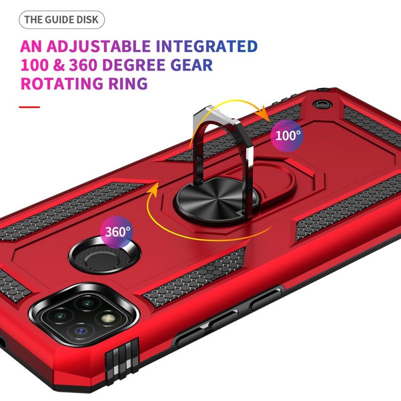 Hoesje voor Xiaomi Redmi 9C Rood Zwart Premium Ring