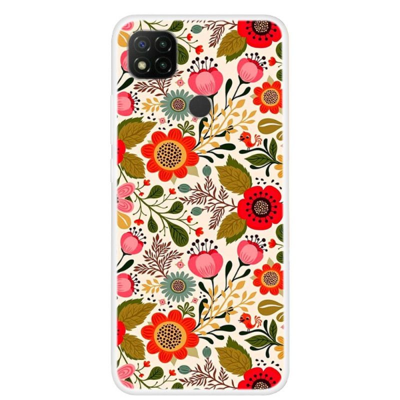 Hoesje Xiaomi Redmi 9C Bloementapijt