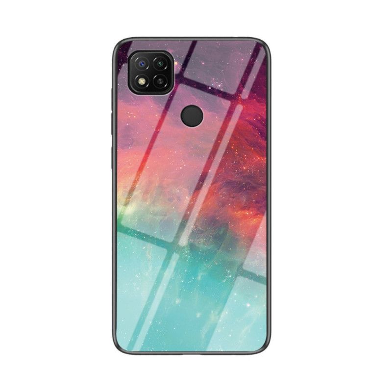 Hoesje Xiaomi Redmi 9C Grijs Wit Schoonheid Gehard Glas