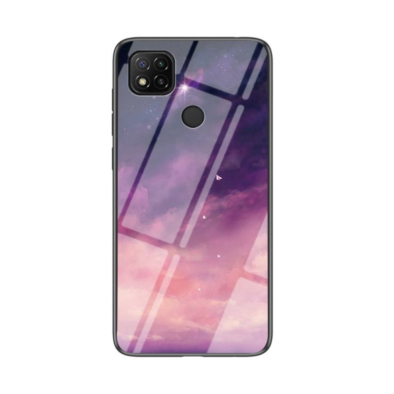 Hoesje Xiaomi Redmi 9C Grijs Wit Schoonheid Gehard Glas