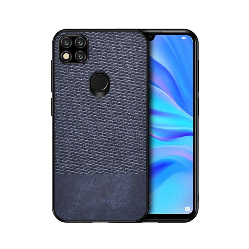 Hoesje Xiaomi Redmi 9C Grijs Zwart Imitatieleren Bijtpatroon