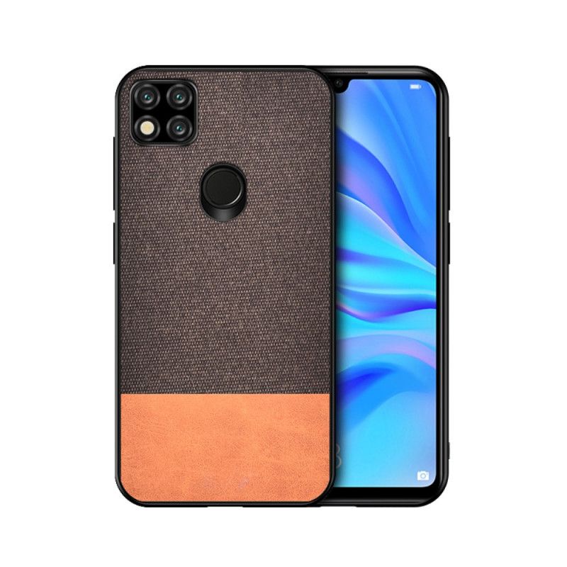 Hoesje Xiaomi Redmi 9C Grijs Zwart Imitatieleren Bijtpatroon