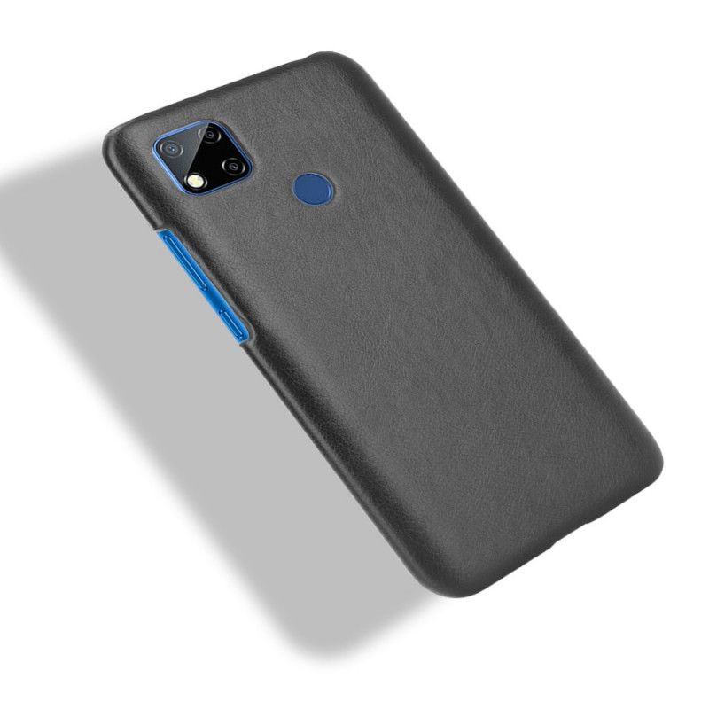 Hoesje Xiaomi Redmi 9C Grijs Zwart Lychee Leereffect