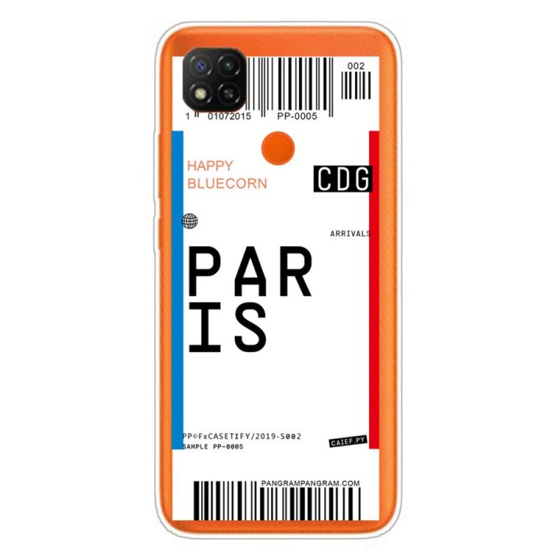 Hoesje Xiaomi Redmi 9C Instapkaart Naar Parijs