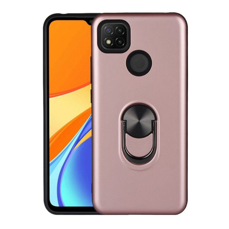 Hoesje Xiaomi Redmi 9C Rood Zwart Afneembaar Met Steunring