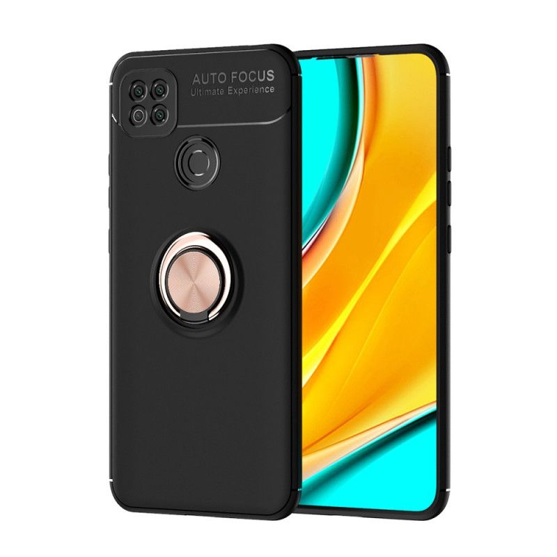 Hoesje Xiaomi Redmi 9C Rood Zwart Roterende Ring