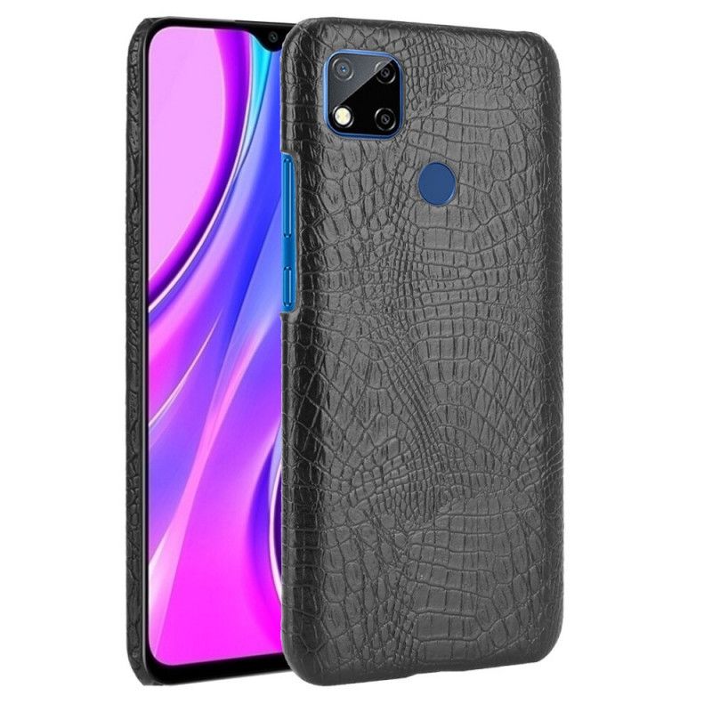 Hoesje Xiaomi Redmi 9C Wit Zwart Krokodillenhuidstijl