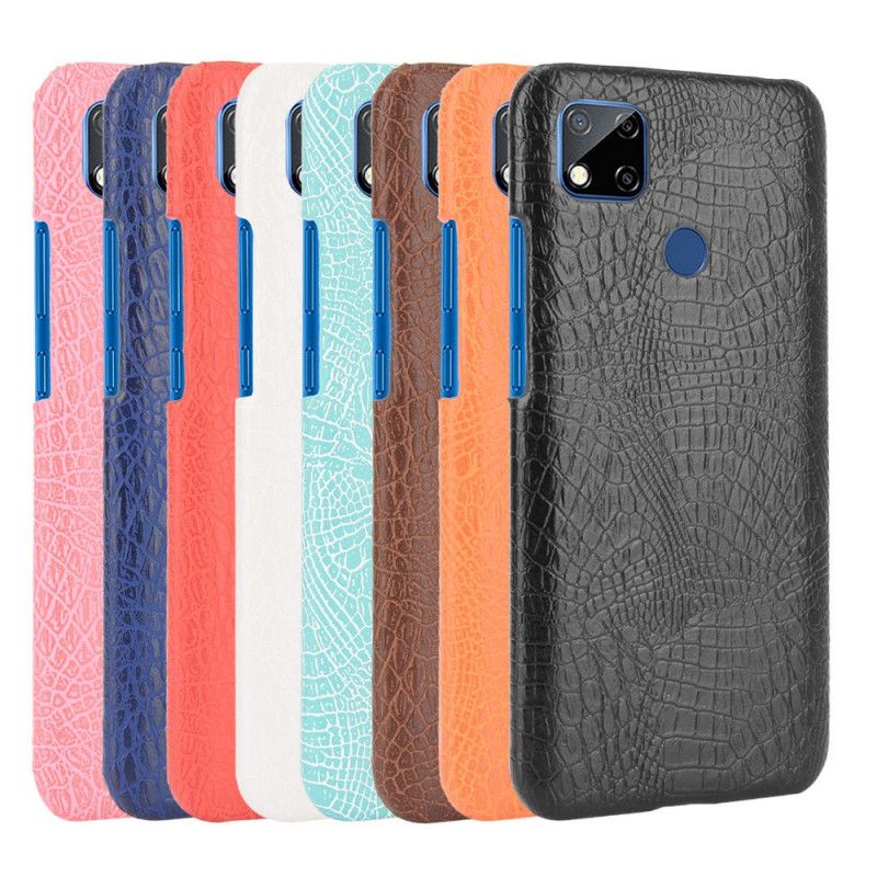 Hoesje Xiaomi Redmi 9C Wit Zwart Krokodillenhuidstijl