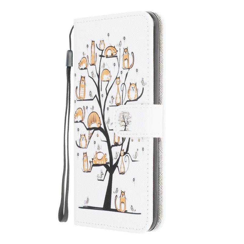 Leren Hoesje Xiaomi Redmi 9C Funky String Katten