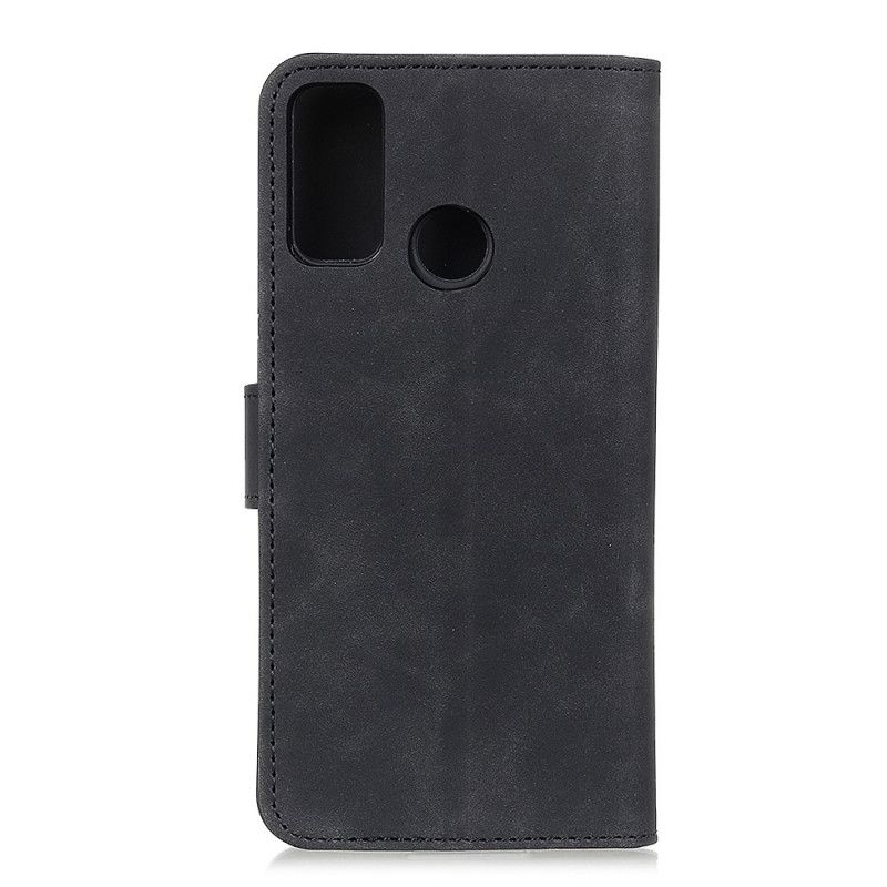 Leren Hoesje Xiaomi Redmi 9C Rood Zwart Vintage Khazneh Leereffect Mat