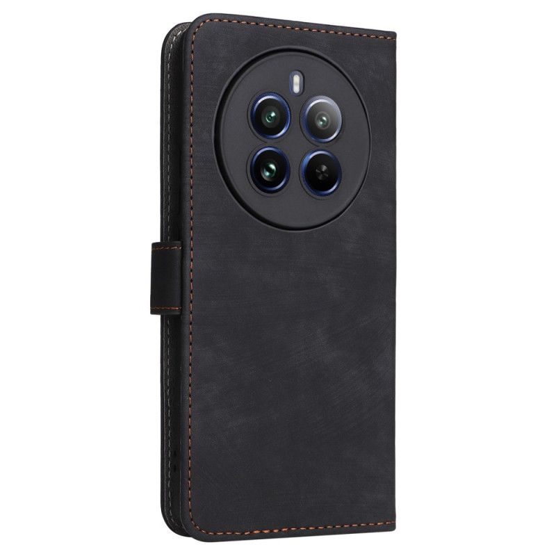 Flip Case Leren Realme 12 Pro / 12 Pro Plus Met Rfid-blokkering En Draagkoord