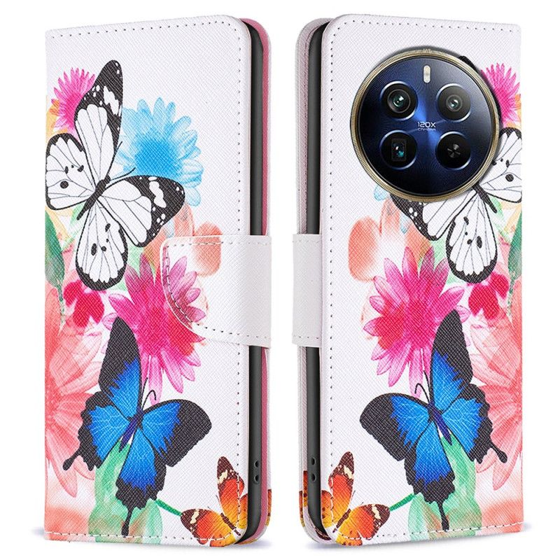 Flip Case Leren Realme 12 Pro / 12 Pro Plus Twee Vlinders