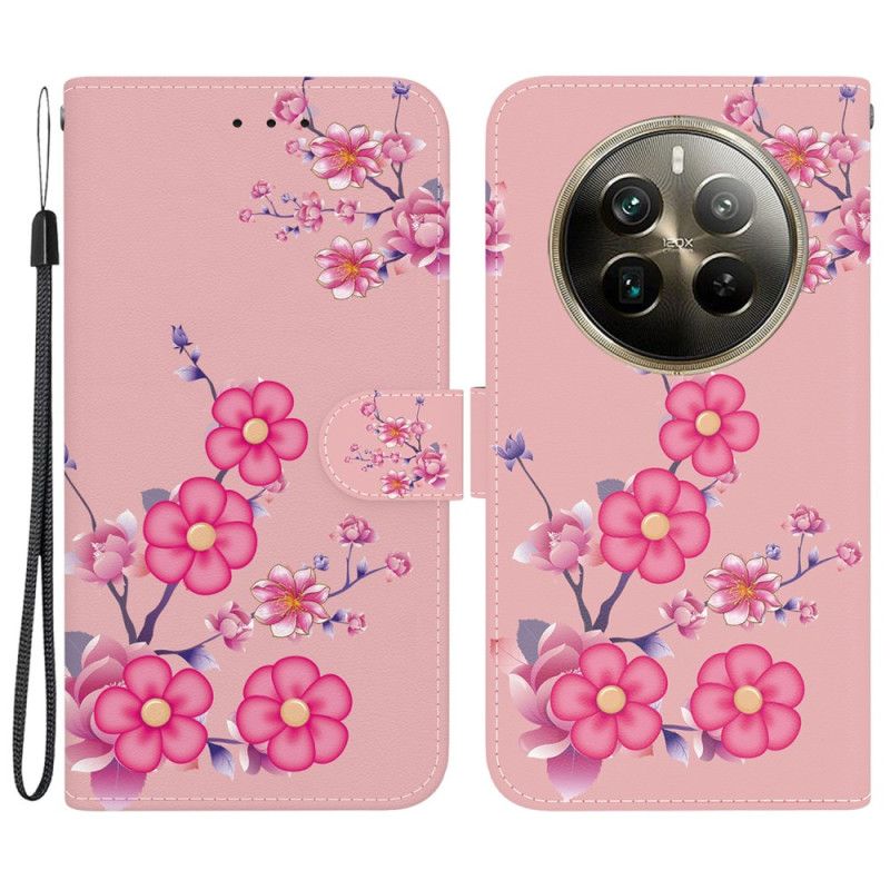 Folio-hoesje Realme 12 Pro / 12 Pro Plus Telefoonhoesje Sakura Met Riem