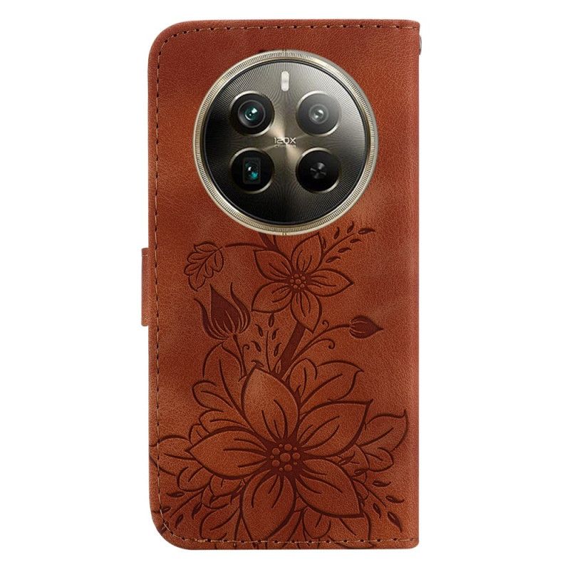 Leren Hoesje Realme 12 Pro / 12 Pro Plus Bloemenband Bescherming Hoesje