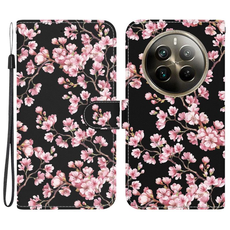 Leren Hoesje Voor Realme 12 Pro / 12 Pro Plus Pruimenbloesems