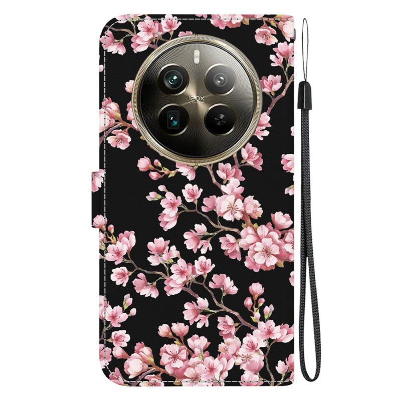 Leren Hoesje Voor Realme 12 Pro / 12 Pro Plus Pruimenbloesems