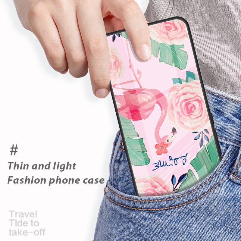 Hoesje Huawei Pura 70 Roze Bloemen Van Gehard Glas Bescherming Hoesje