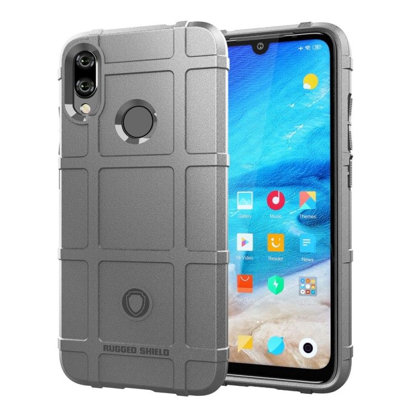 Case Hoesje Xiaomi Redmi Note 7 Grijs Zwart Telefoonhoesje Robuust Schild