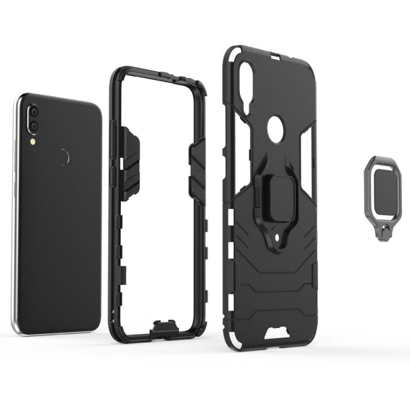 Case Hoesje Xiaomi Redmi Note 7 Rood Zwart Telefoonhoesje Resistente Ring