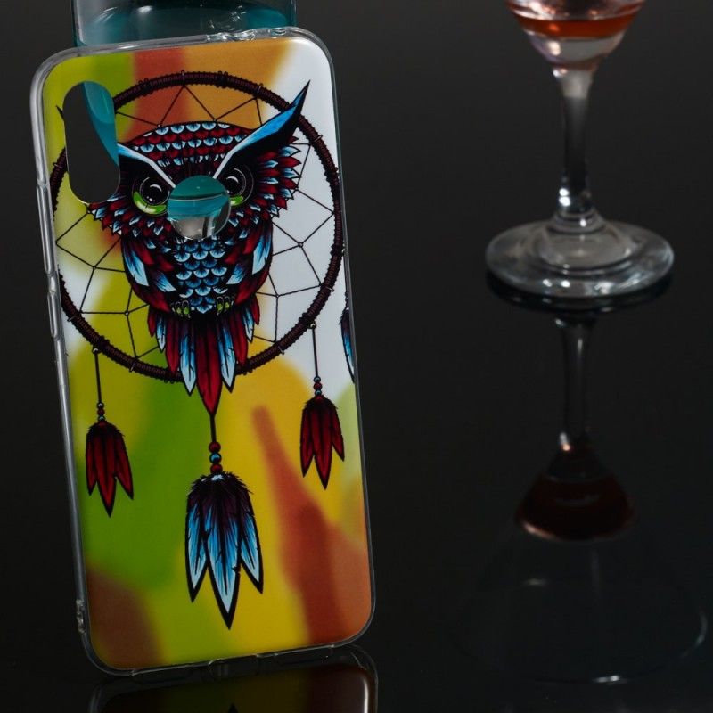 Case Hoesje Xiaomi Redmi Note 7 Telefoonhoesje Fluorescerende Uil Dromenvanger