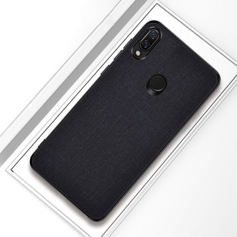 Cover Hoesje Xiaomi Redmi Note 7 Zwart Telefoonhoesje Stof Textuur