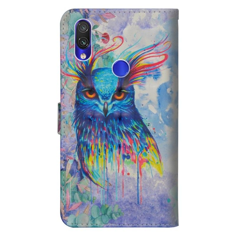 Flip Case Leren Xiaomi Redmi Note 7 Aquarel Vogel