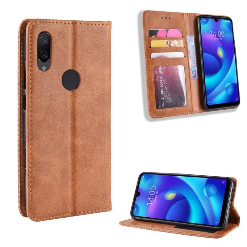 Folio-hoesje Xiaomi Redmi Note 7 Donkerblauw Zwart Gestileerd Vintage Leereffect