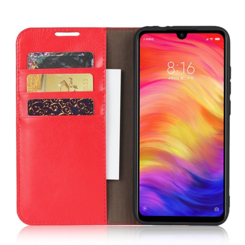 Folio-hoesje Xiaomi Redmi Note 7 Rood Zwart Echt Verouderd Leer