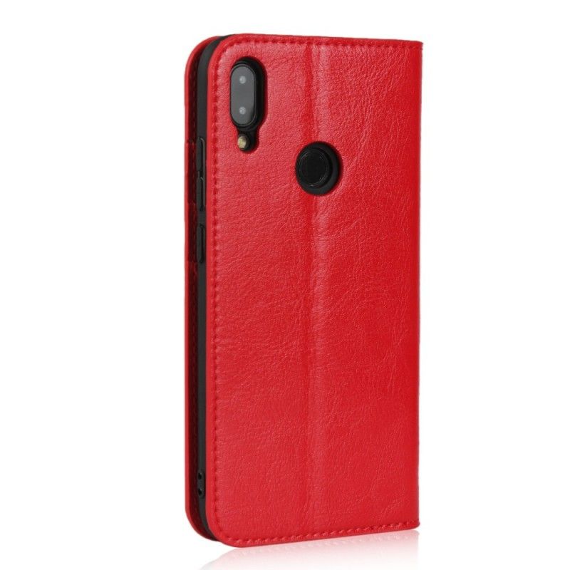 Folio-hoesje Xiaomi Redmi Note 7 Rood Zwart Echt Verouderd Leer