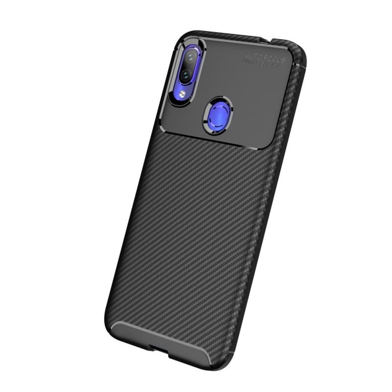 Hoesje voor Xiaomi Redmi Note 7 Donkerblauw Zwart Flexibele Koolstofvezeltextuur