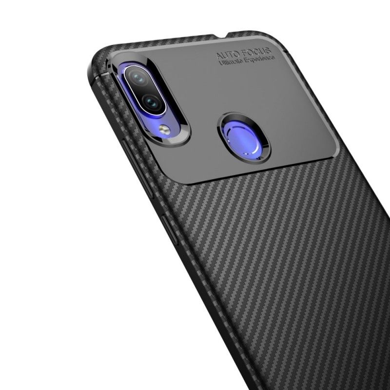 Hoesje voor Xiaomi Redmi Note 7 Donkerblauw Zwart Flexibele Koolstofvezeltextuur