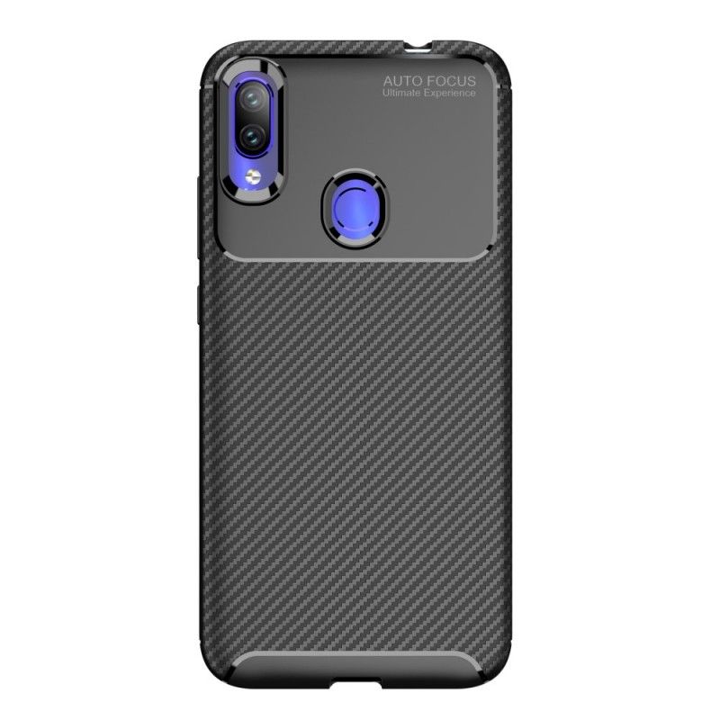 Hoesje voor Xiaomi Redmi Note 7 Donkerblauw Zwart Flexibele Koolstofvezeltextuur