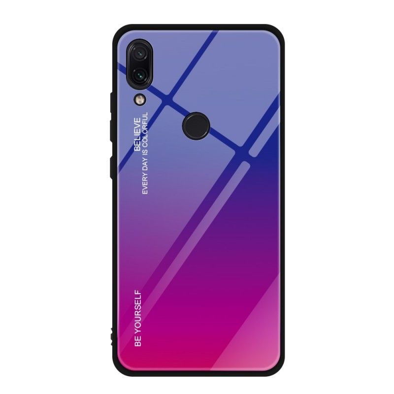 Hoesje voor Xiaomi Redmi Note 7 Goud Donkerblauw Gegalvaniseerde Kleur