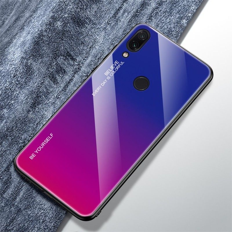 Hoesje voor Xiaomi Redmi Note 7 Goud Donkerblauw Gegalvaniseerde Kleur