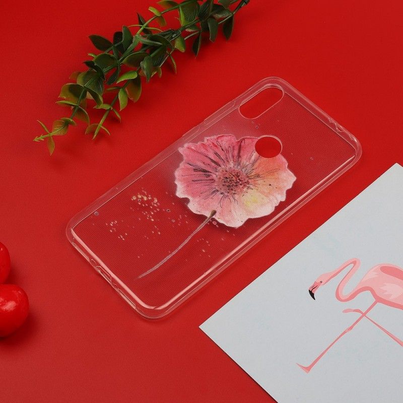 Hoesje voor Xiaomi Redmi Note 7 Transparante Aquarel Klaproos
