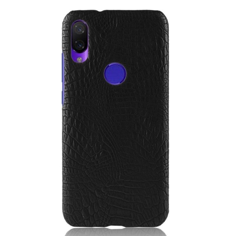 Hoesje voor Xiaomi Redmi Note 7 Wit Zwart Krokodillenhuideffect