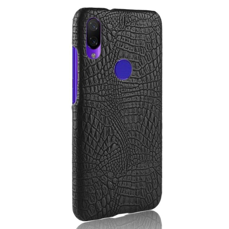 Hoesje voor Xiaomi Redmi Note 7 Wit Zwart Krokodillenhuideffect