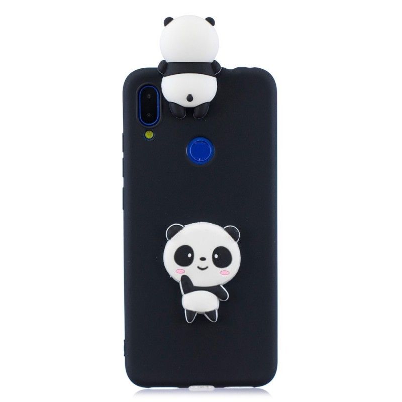 Hoesje Xiaomi Redmi Note 7 Wit Zwart 3D Mijn Panda