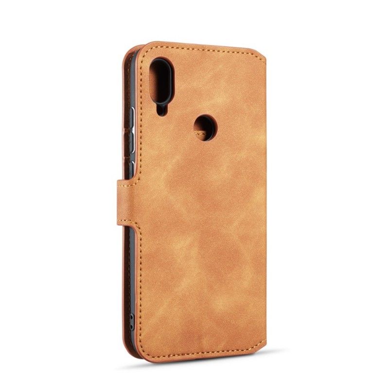 Leren Hoesje voor Xiaomi Redmi Note 7 Grijs Zwart Retro Dg.Ming