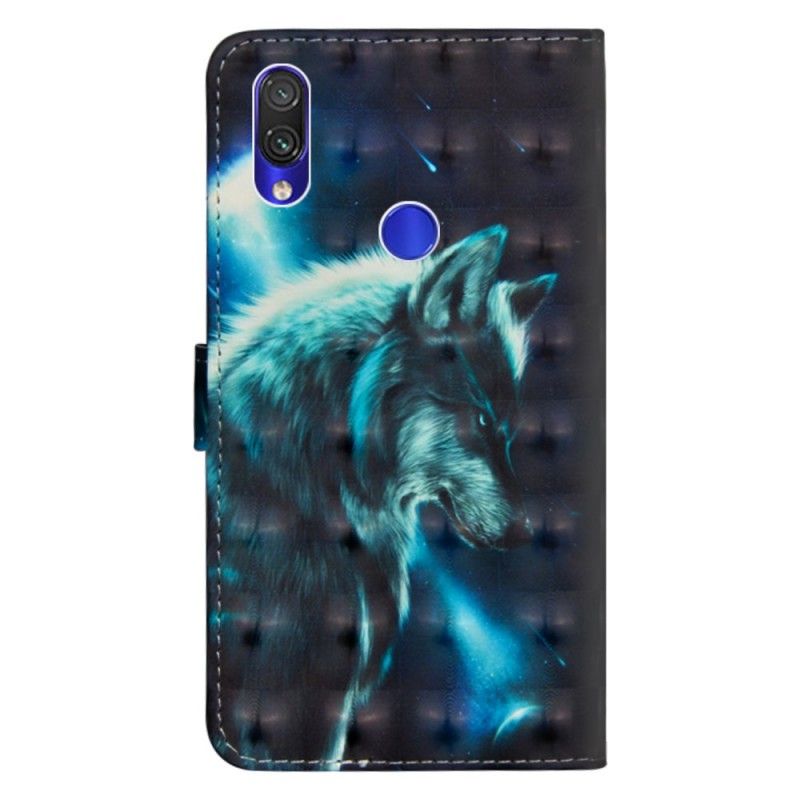 Leren Hoesje voor Xiaomi Redmi Note 7 Majestueuze Wolf